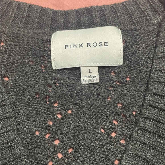 Pink Rose Charcoal Button-Up Cardigan - Picture 2 of 3